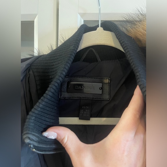 DANIER Down Winter Coat with Leather and Fur details - Picture 4 of 8